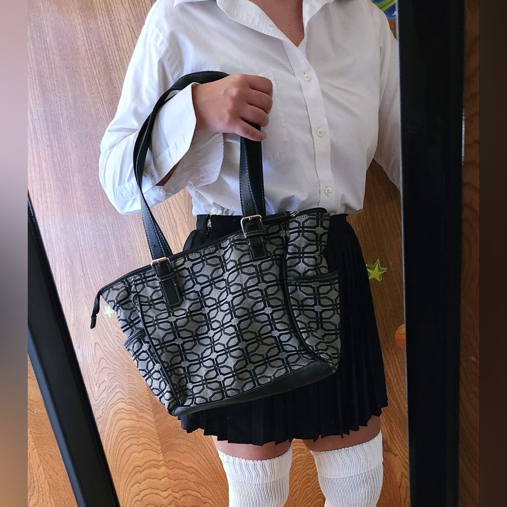 George Charcoal Jacquard Handbag Repaired